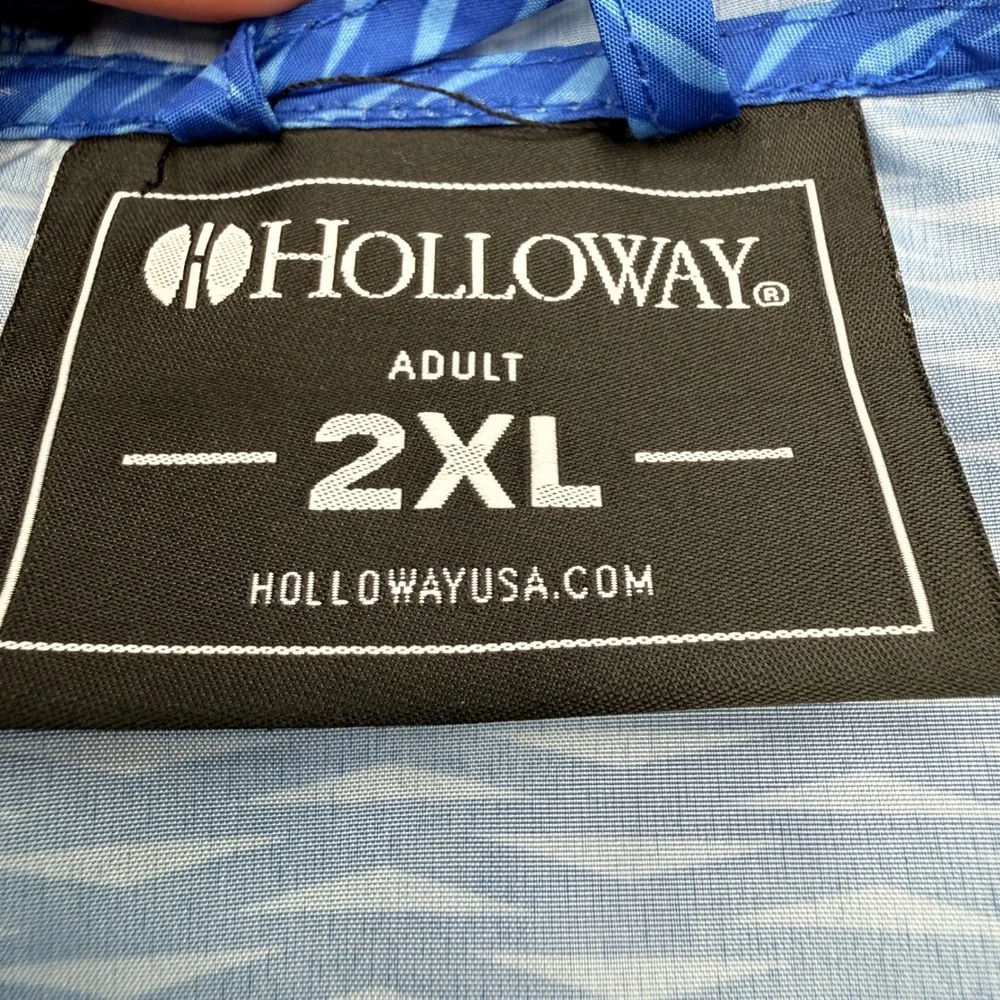 Holloway New England Patriots Windbreaker Mens 2XL Blue QuarterZip Hooded Jacket - Picture 8 of 12
